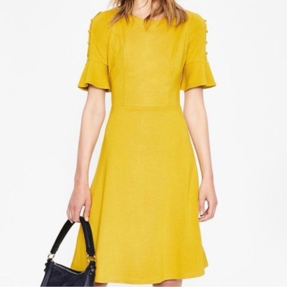 Boden Hot Mustard Alexis Dress Regular Jersey Knit